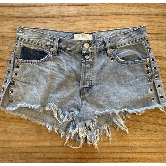 Free People Pants - Free People Barcelona‎ Grommet Cutoff Distressed Jean Shorts Button Fly Size 28